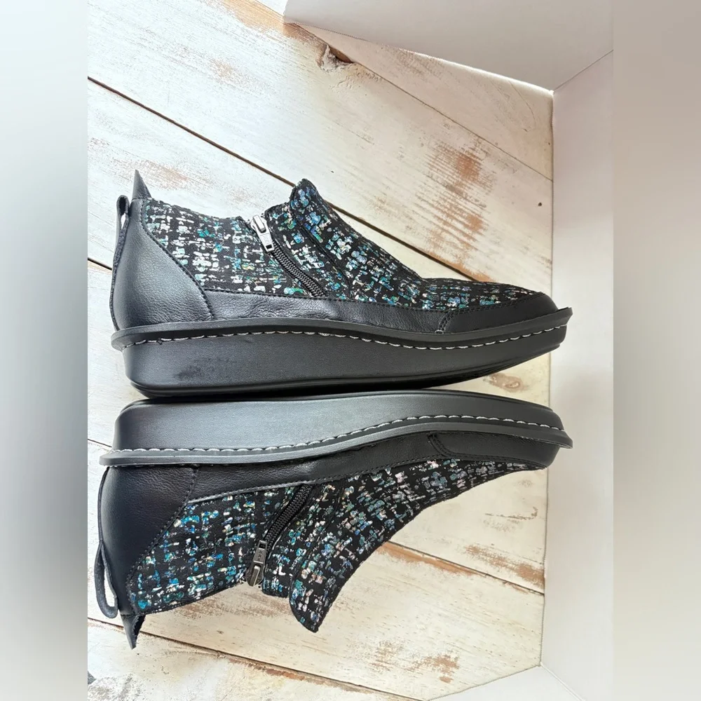 Alegria tweed Nell slip-on ankle boot leather comfort shoe PG Lite sz 41 EUC - Picture 8 of 13